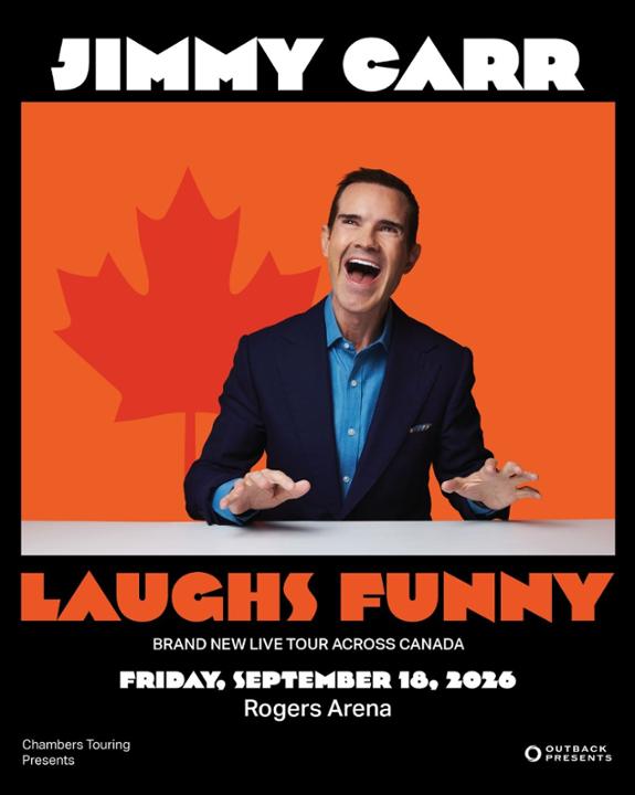 Pair of tickets to Jimmy Carr #2 — September 18, 2026 | Powered by Givergy
